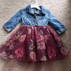 Pink & Violet denim floral dress